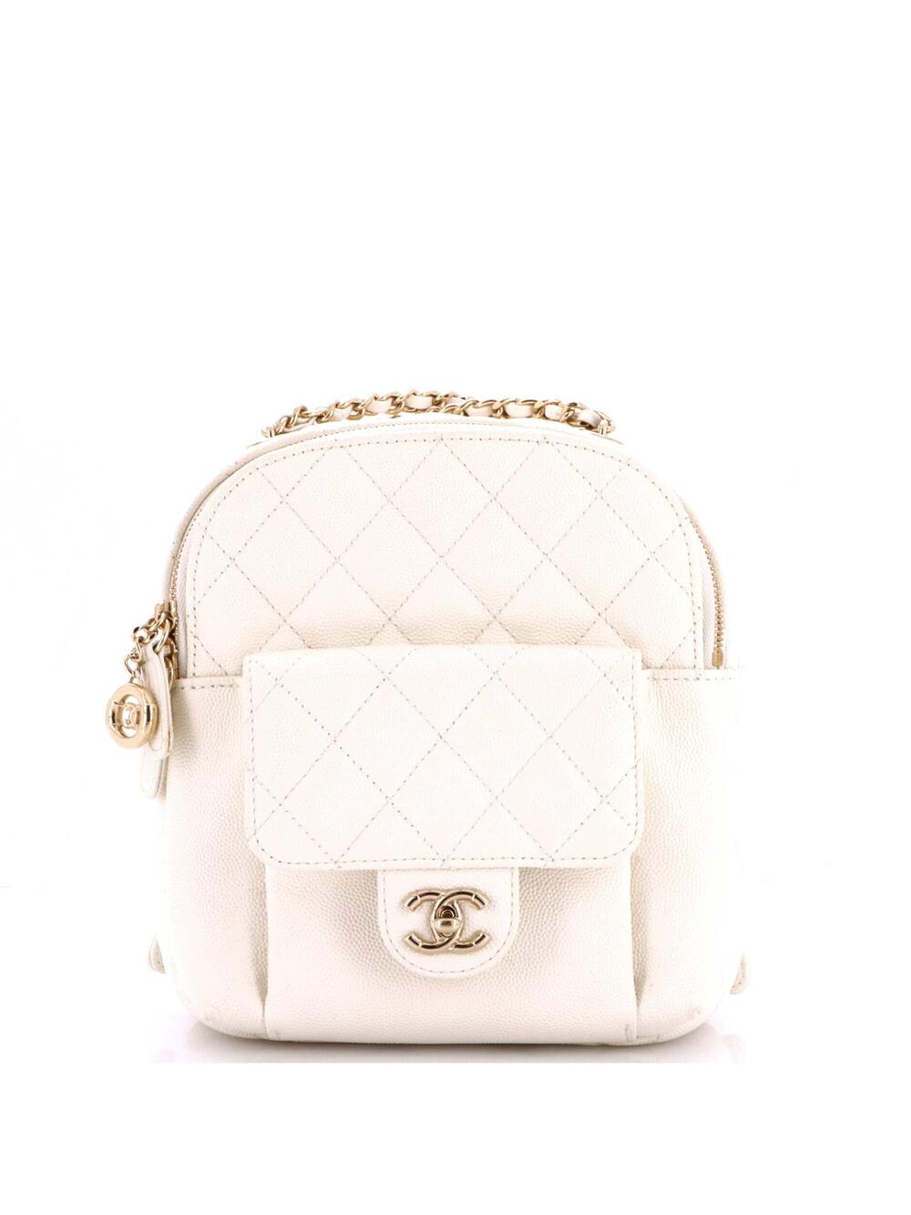 Chanel Cc Day Backpack Quilted Caviar #350919C45B